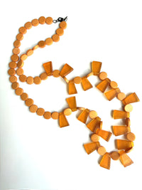 Orange Wood & Resin Necklace