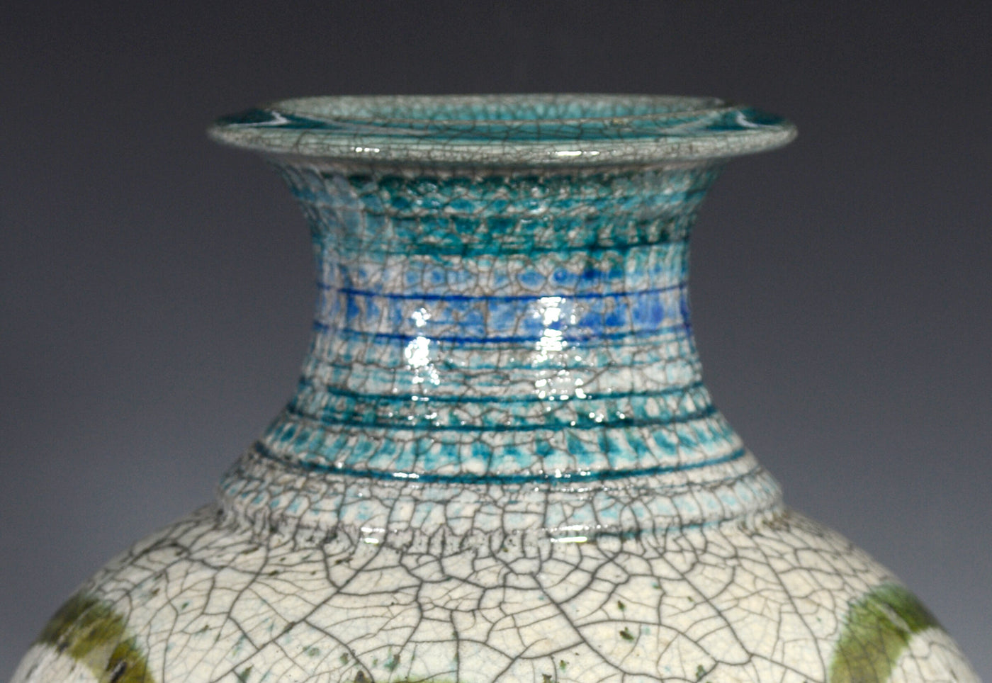 Royal Circles Raku Vase