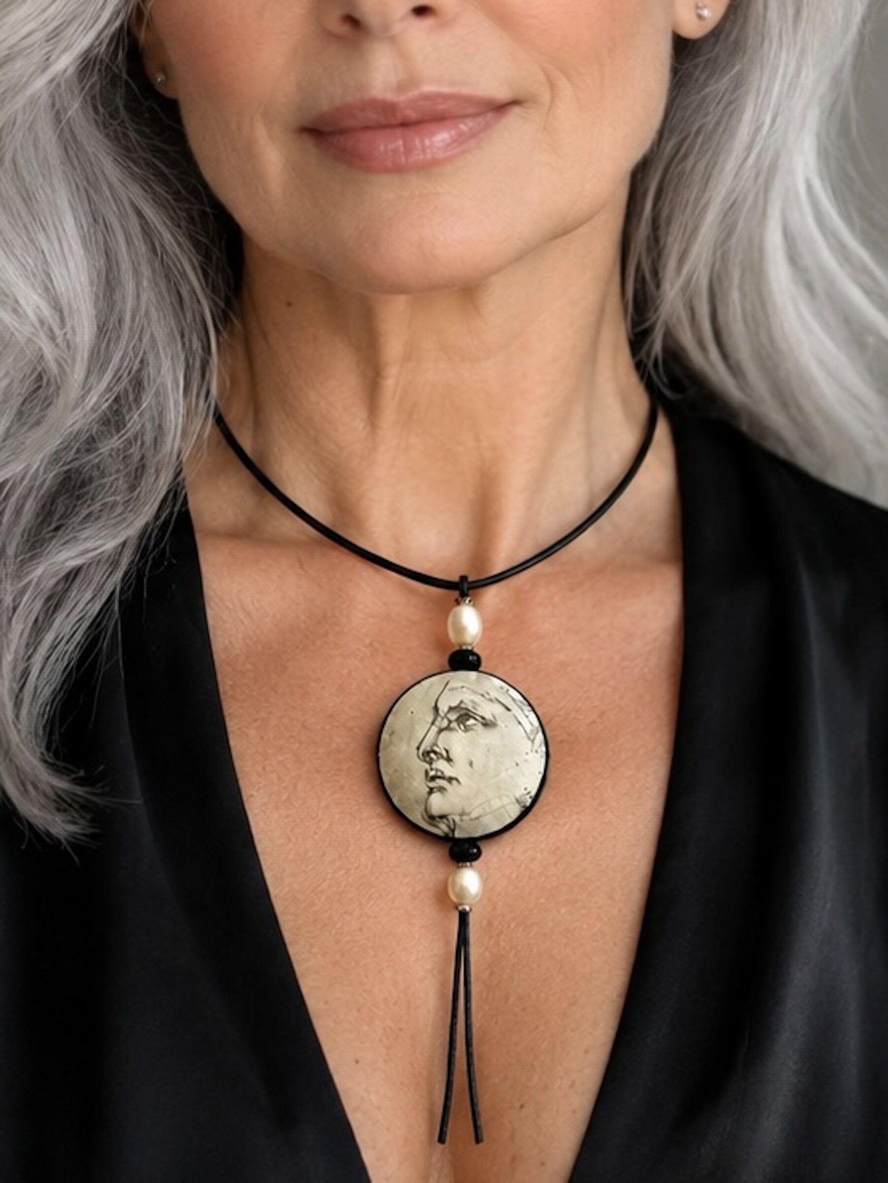 Florentine Reversible Silk Art Pendant II