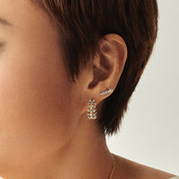 Caterpillar Diamond Huggie Earrings II