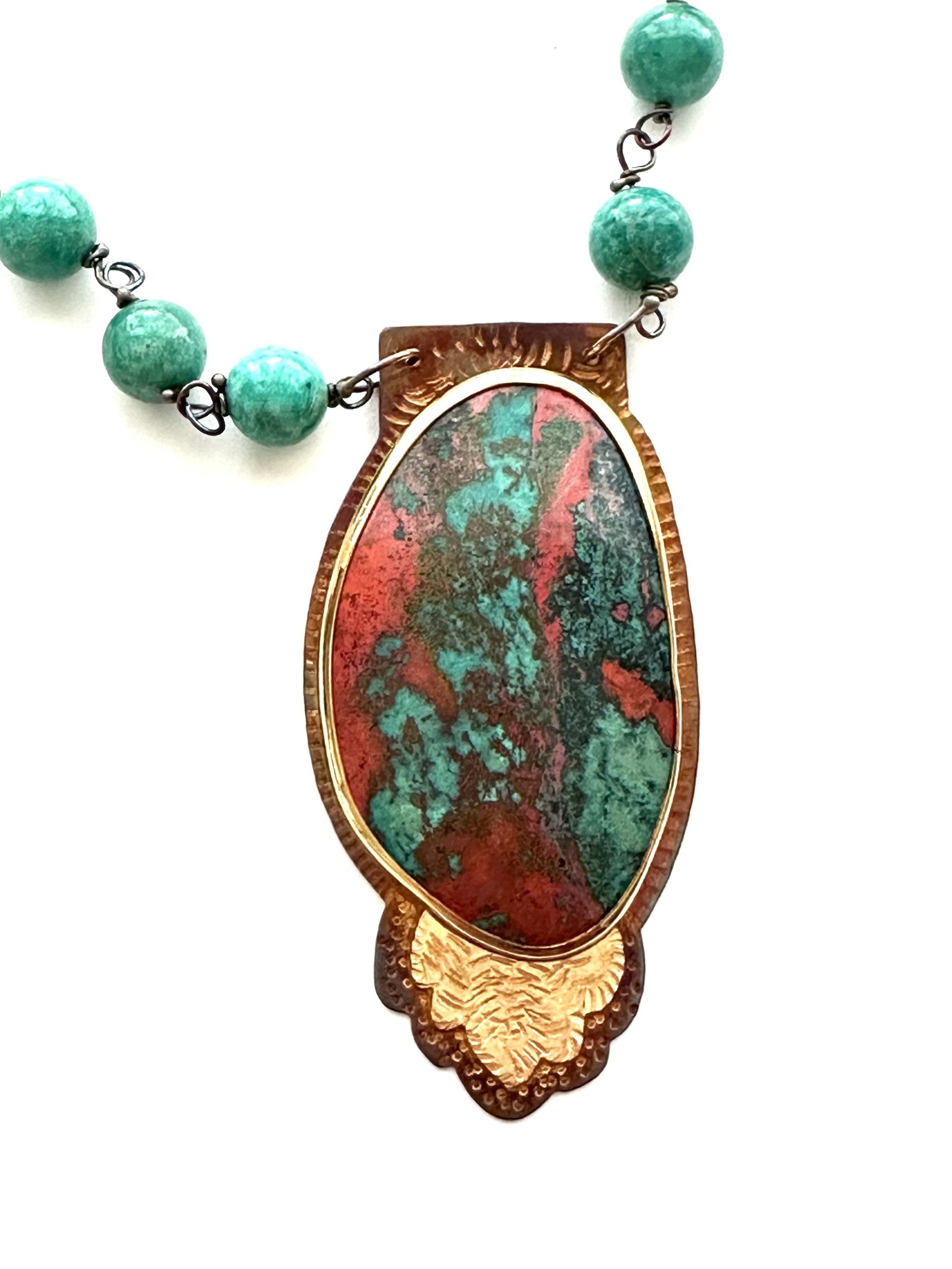 Winter Reds and Blues Necklace