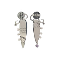 Purple Riddle Chevron Amethyst Earrings