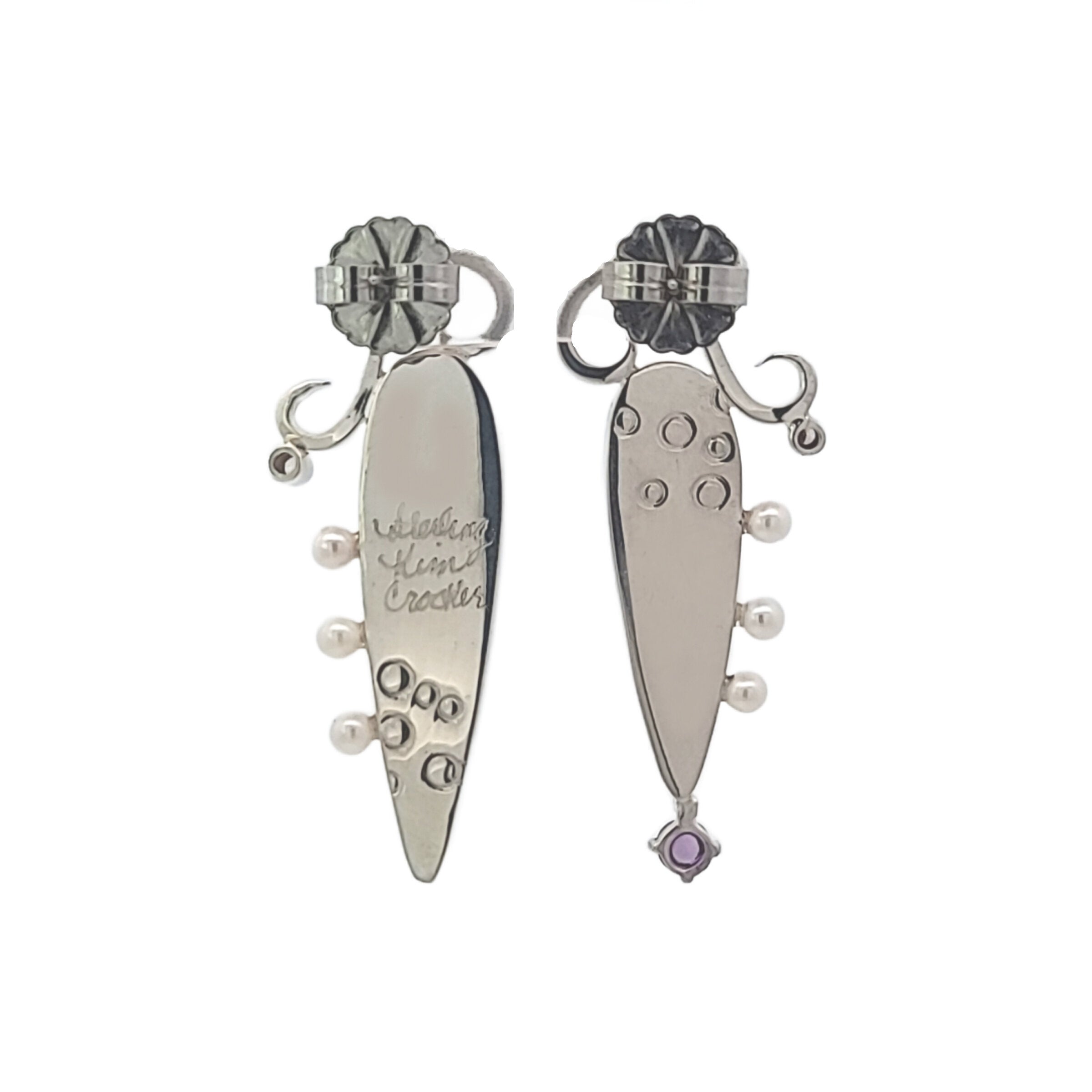 Purple Riddle Chevron Amethyst Earrings