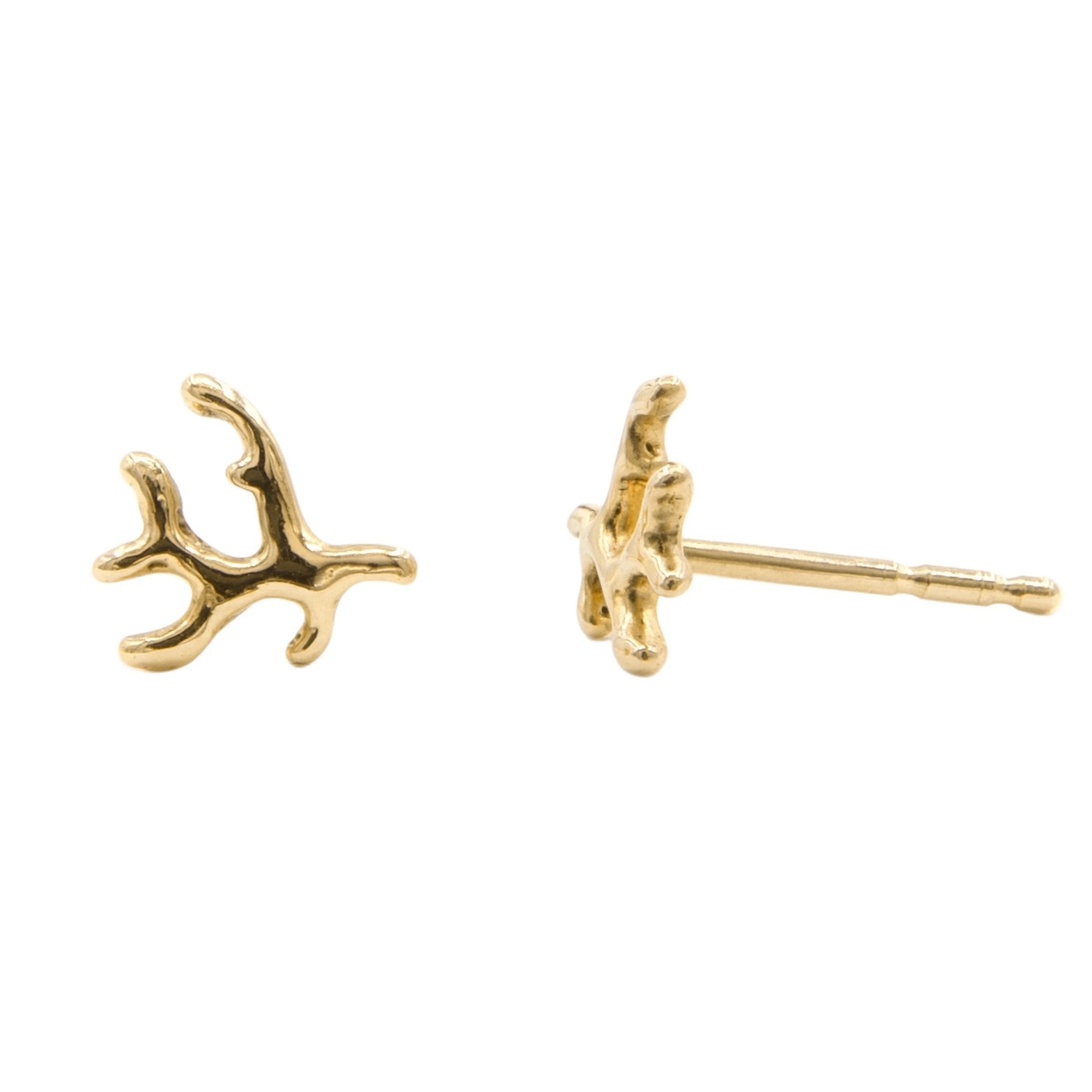 Coral Branch Stud Earrings