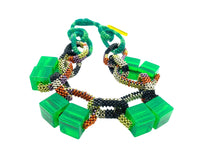 Green Cubes Statement Necklace