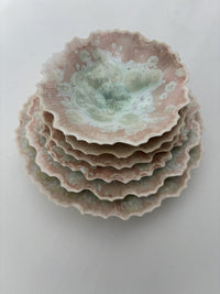 Lotus Wall Installation with Green and Rose Tan