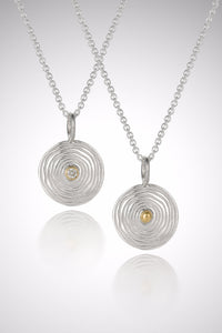 Diamond (left) and 18k Gold Bead (right)