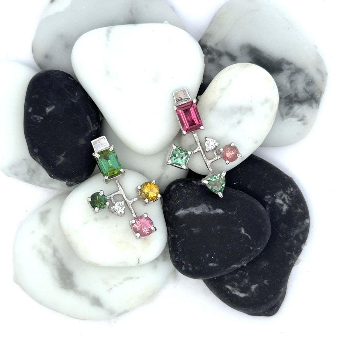 Asymmetrical Tourmaline Earrings