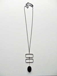 Lava & Silver Rectangles Necklace