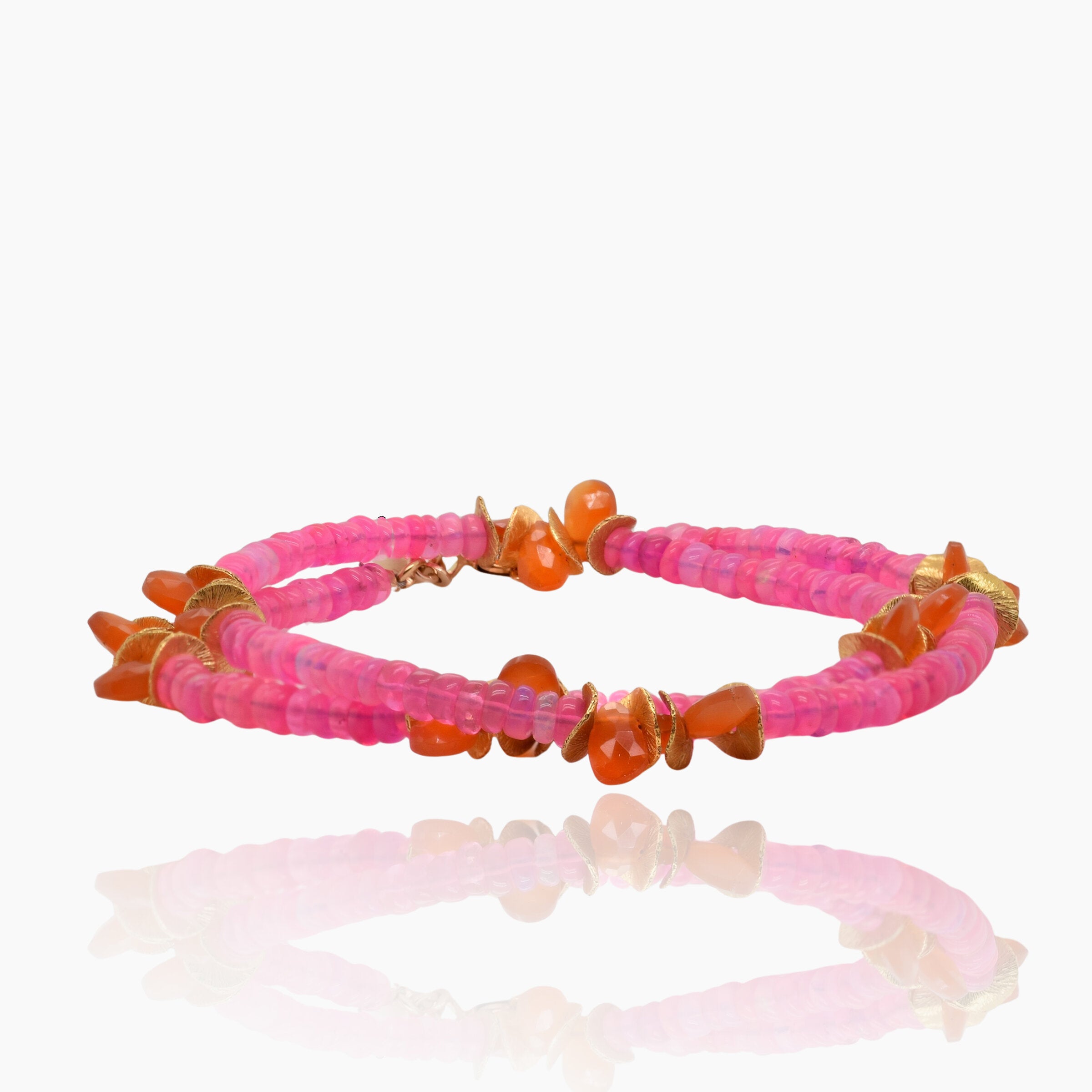 Hot Pink Opal & Carnelian Choker