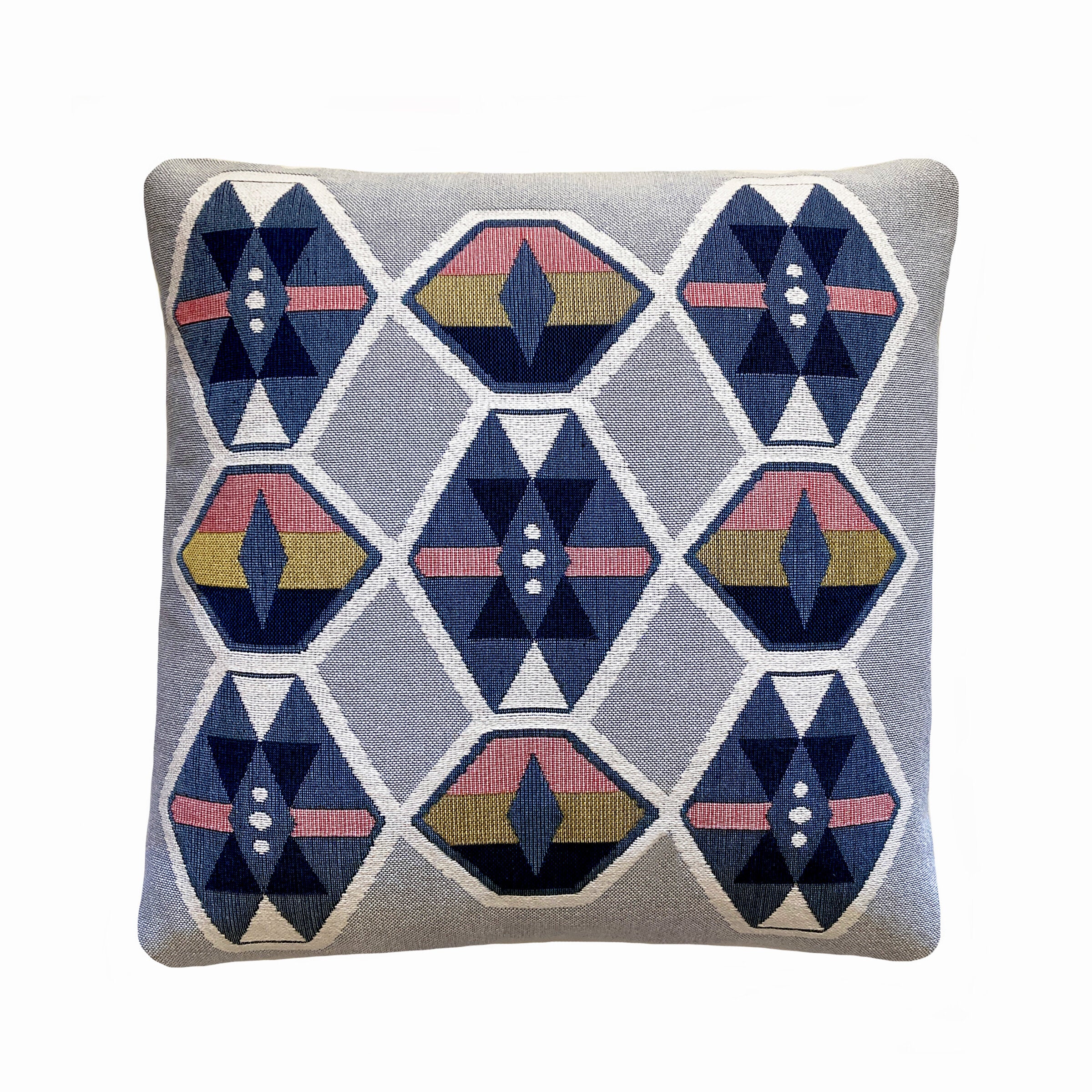 Fog Gray Geometric Pillow