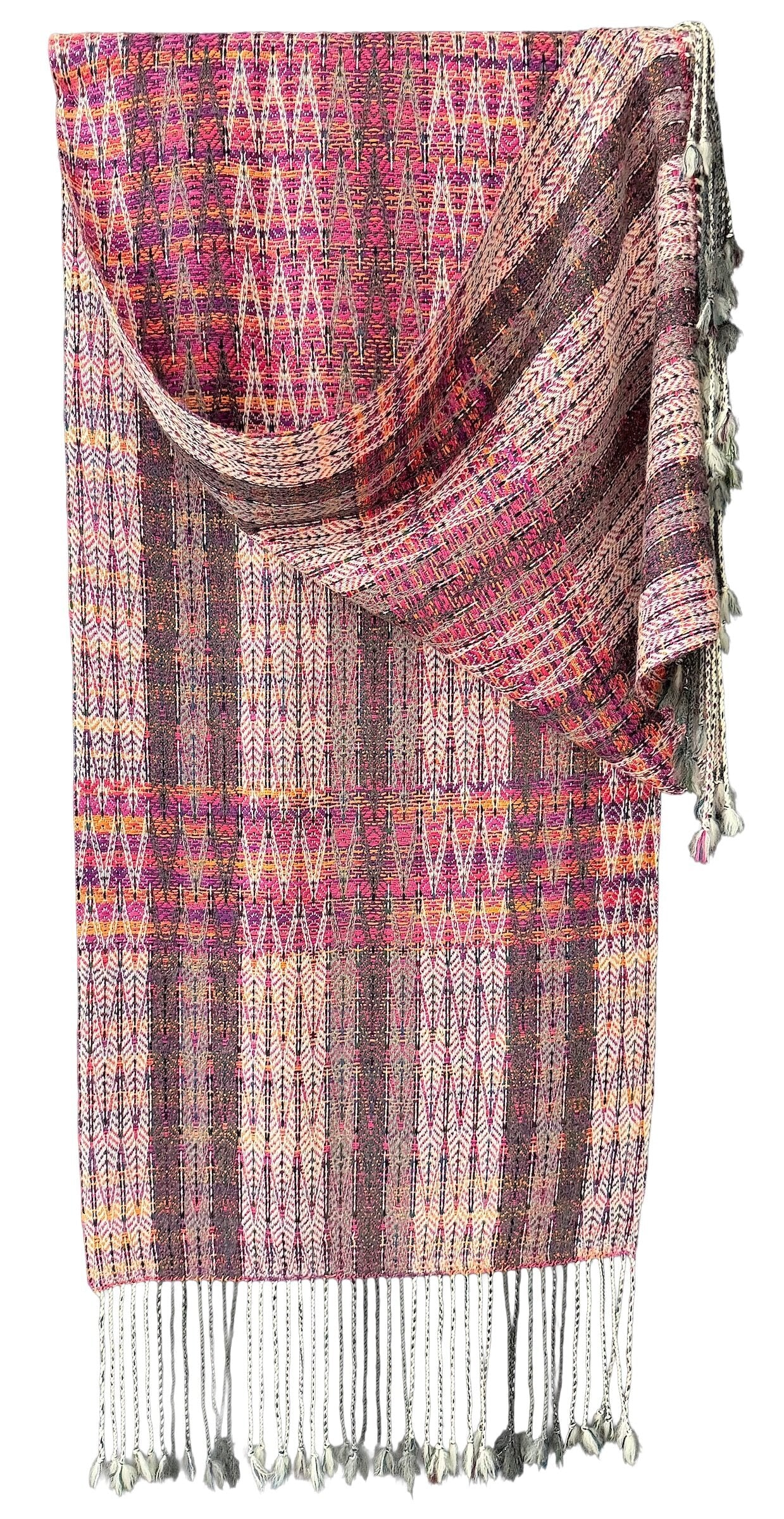 Handwoven Tropical Sunset Chevron Reversible Throw