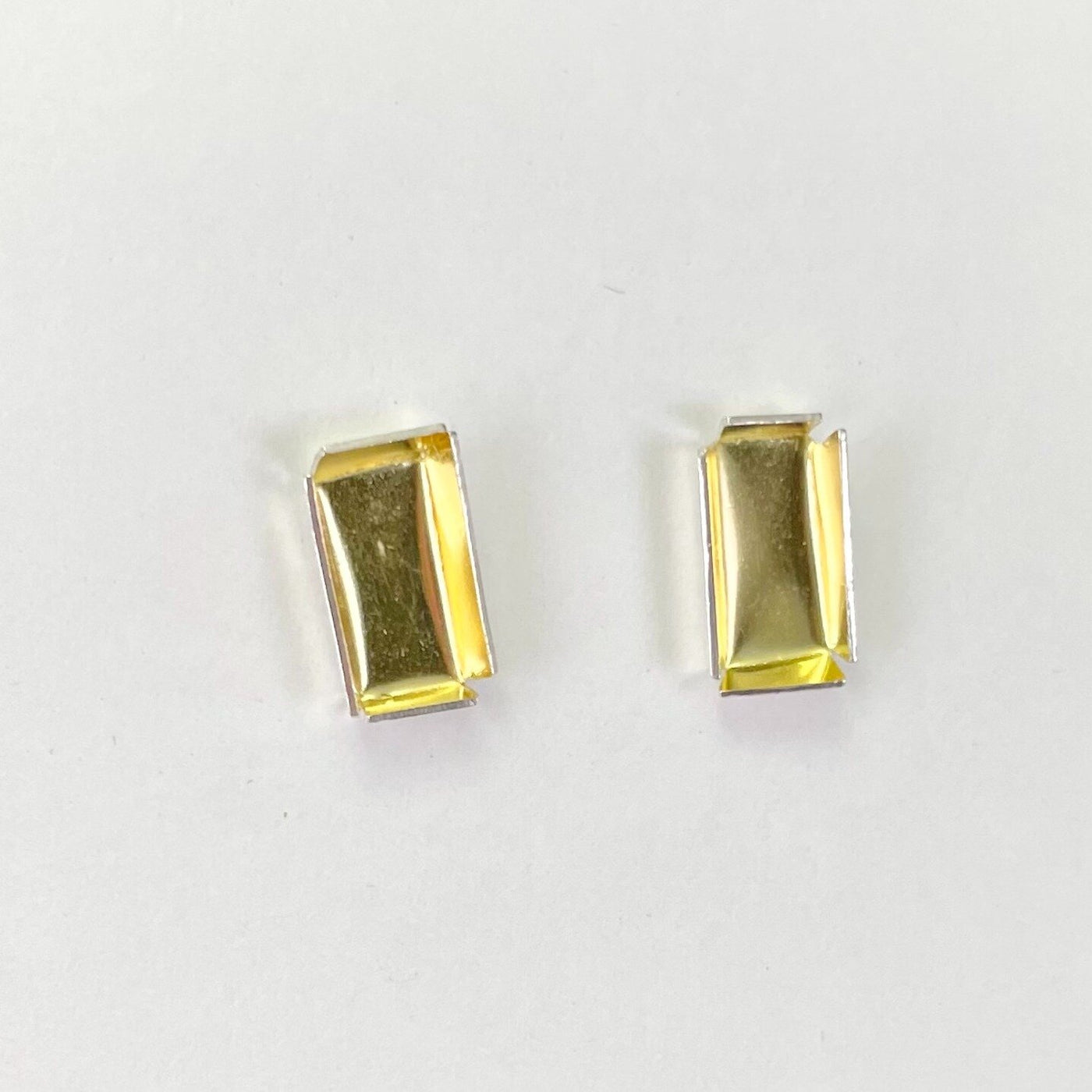 Rectangluar Gold Box Earrings