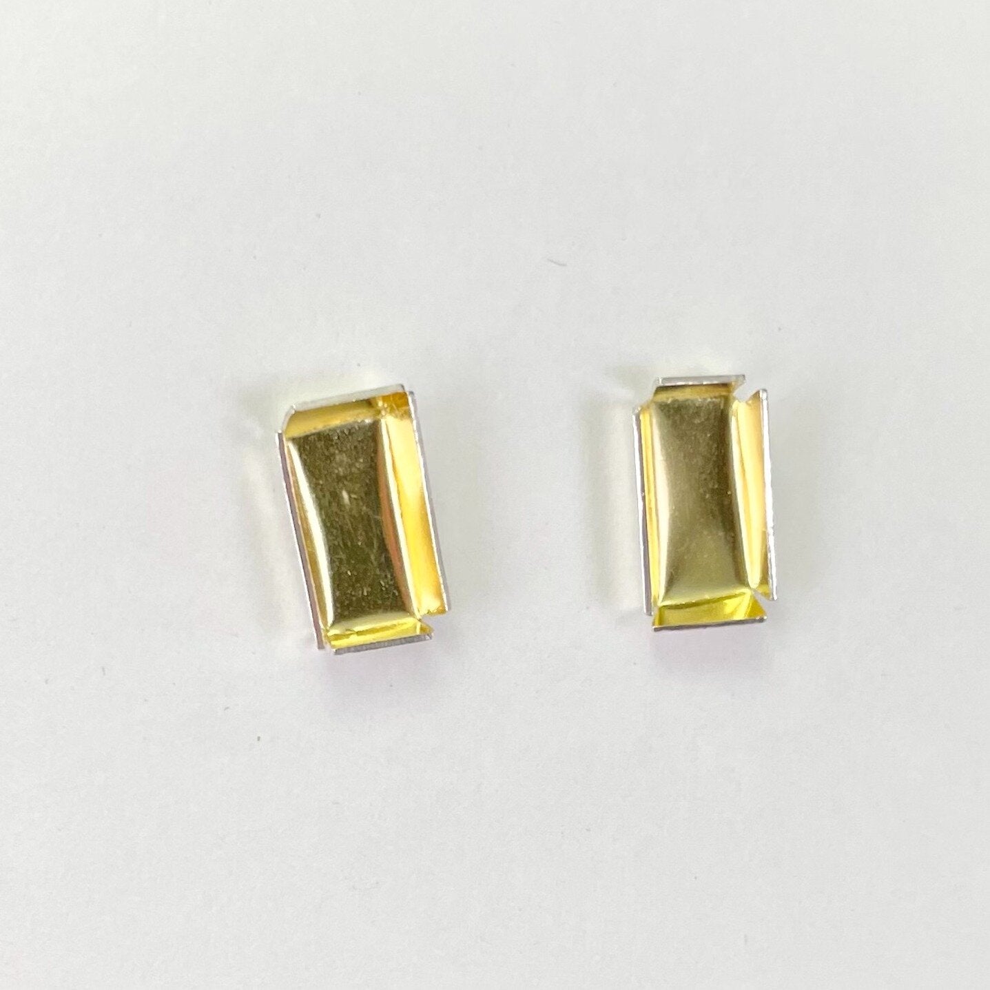 Rectangluar Gold Box Earrings