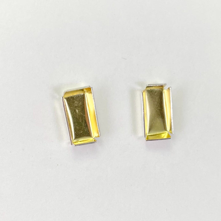 Rectangluar Gold Box Earrings