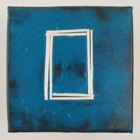 White Rectangle on Teal