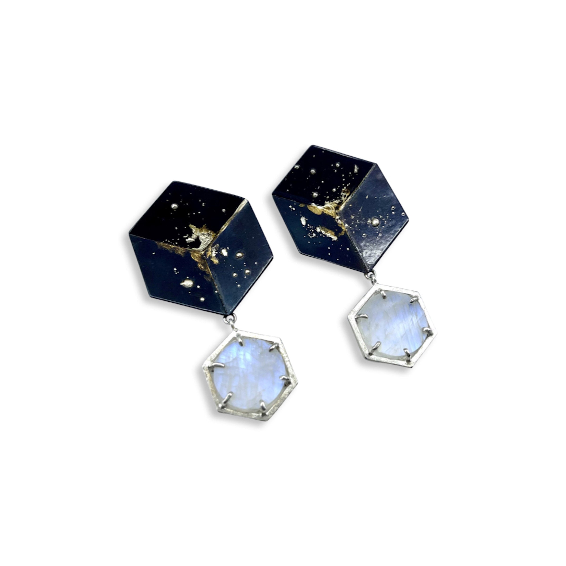 Lilypad Moonstone Earrings