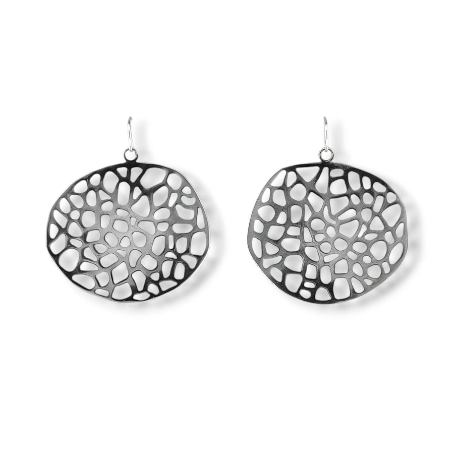 Large Pierced Disk Earrings