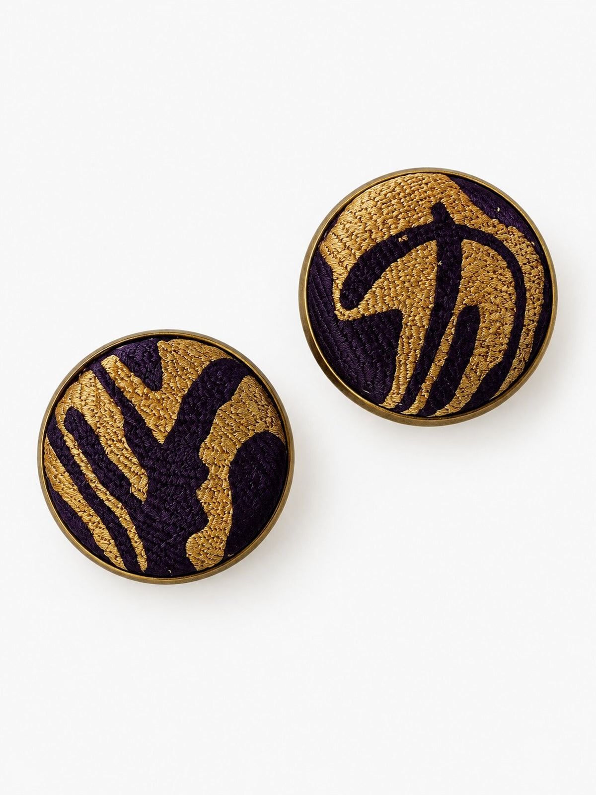 Gilded Vintage Silk Cuff Links