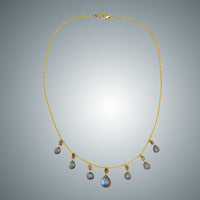 Labradorite Teardrops & Gold-filled Chain Necklace