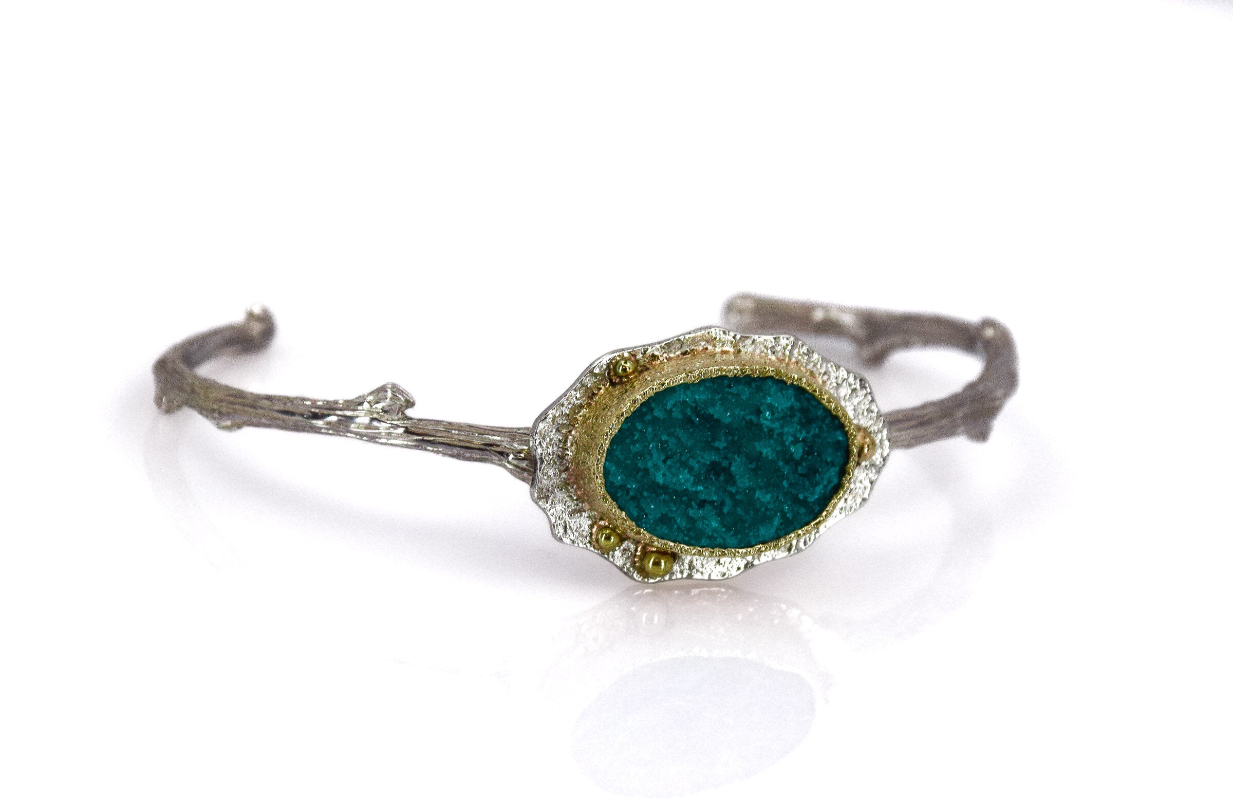 Chrome Dioptase Twig Bracelet