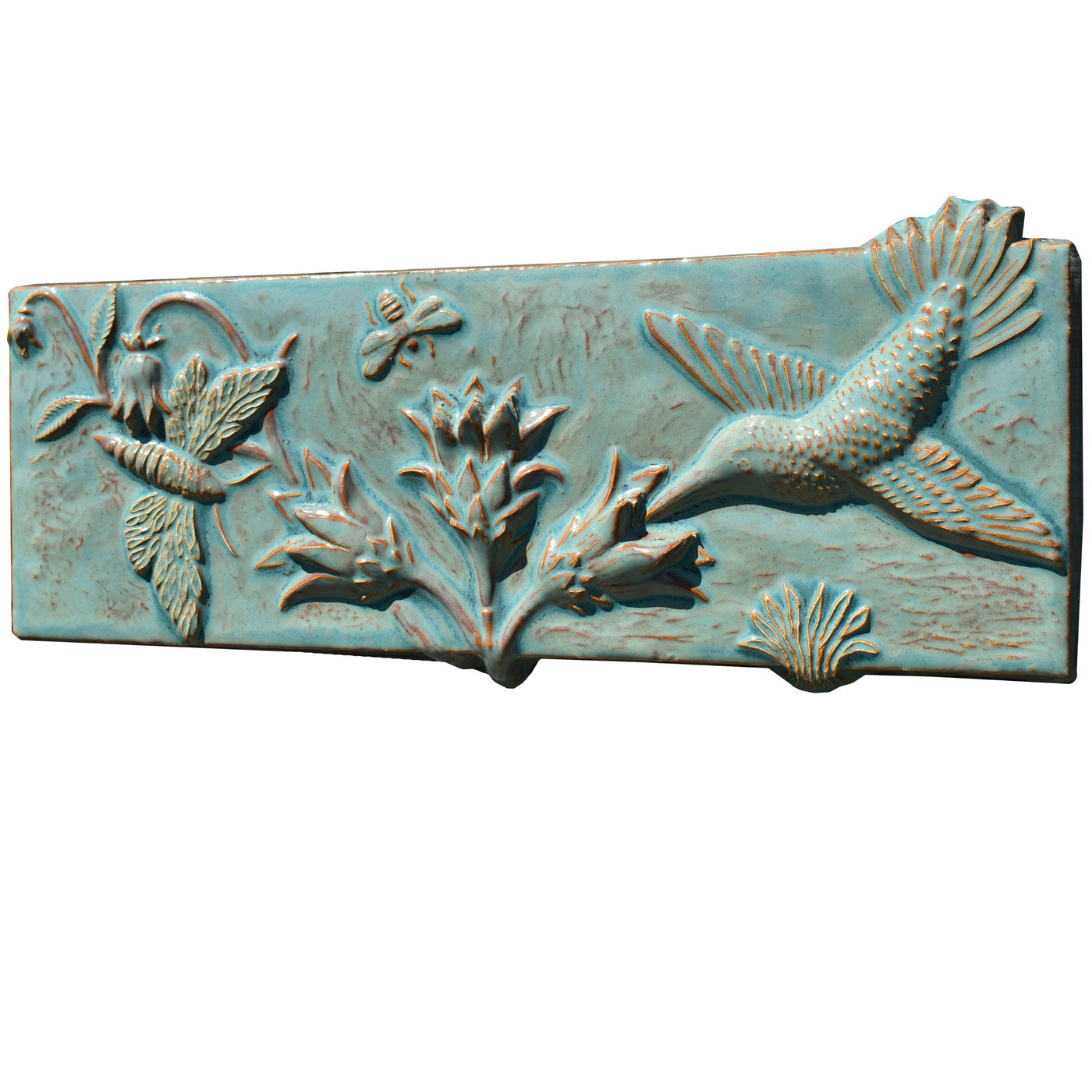 Pollinators Tile in Antique Teal