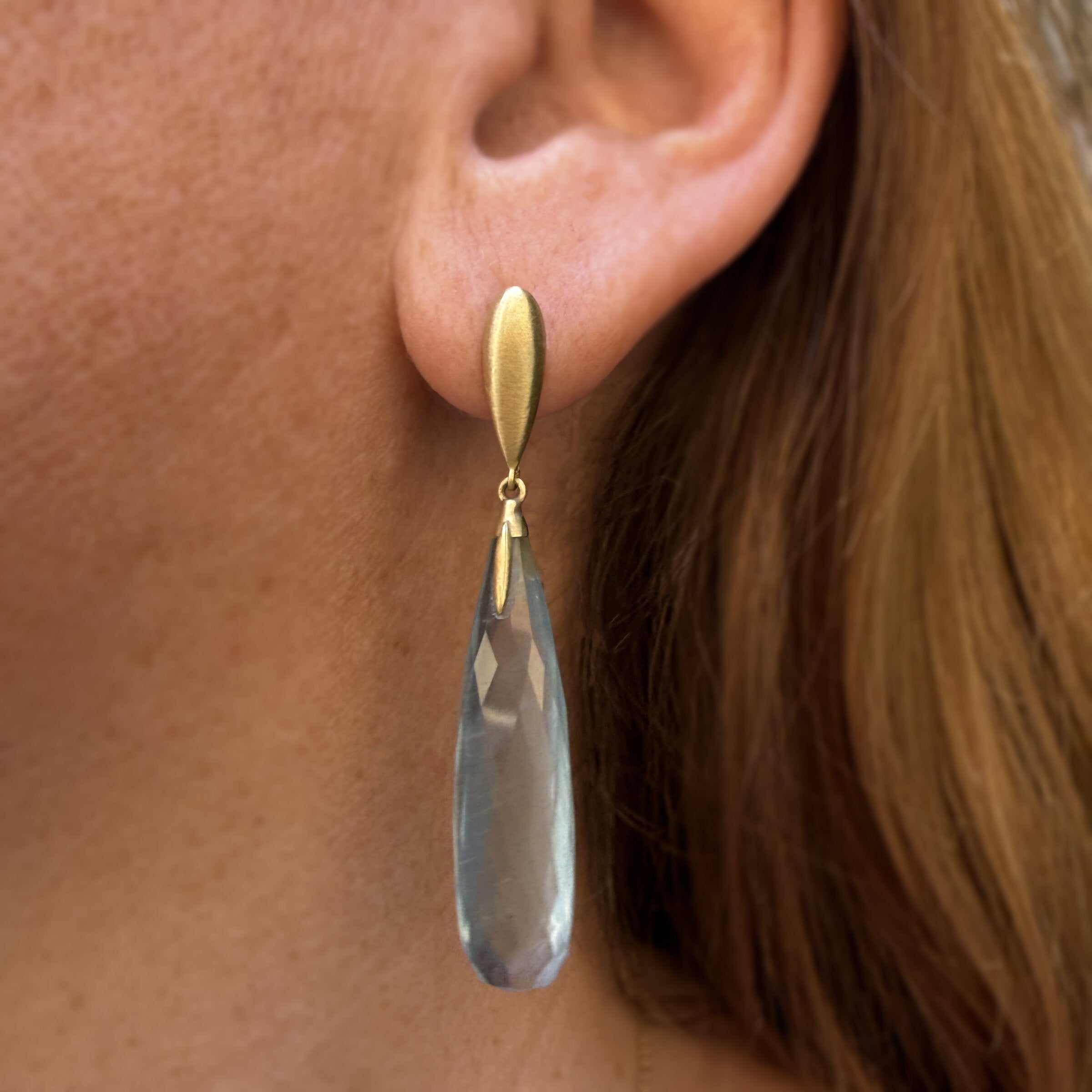 Aquamarine Briolette Earrings