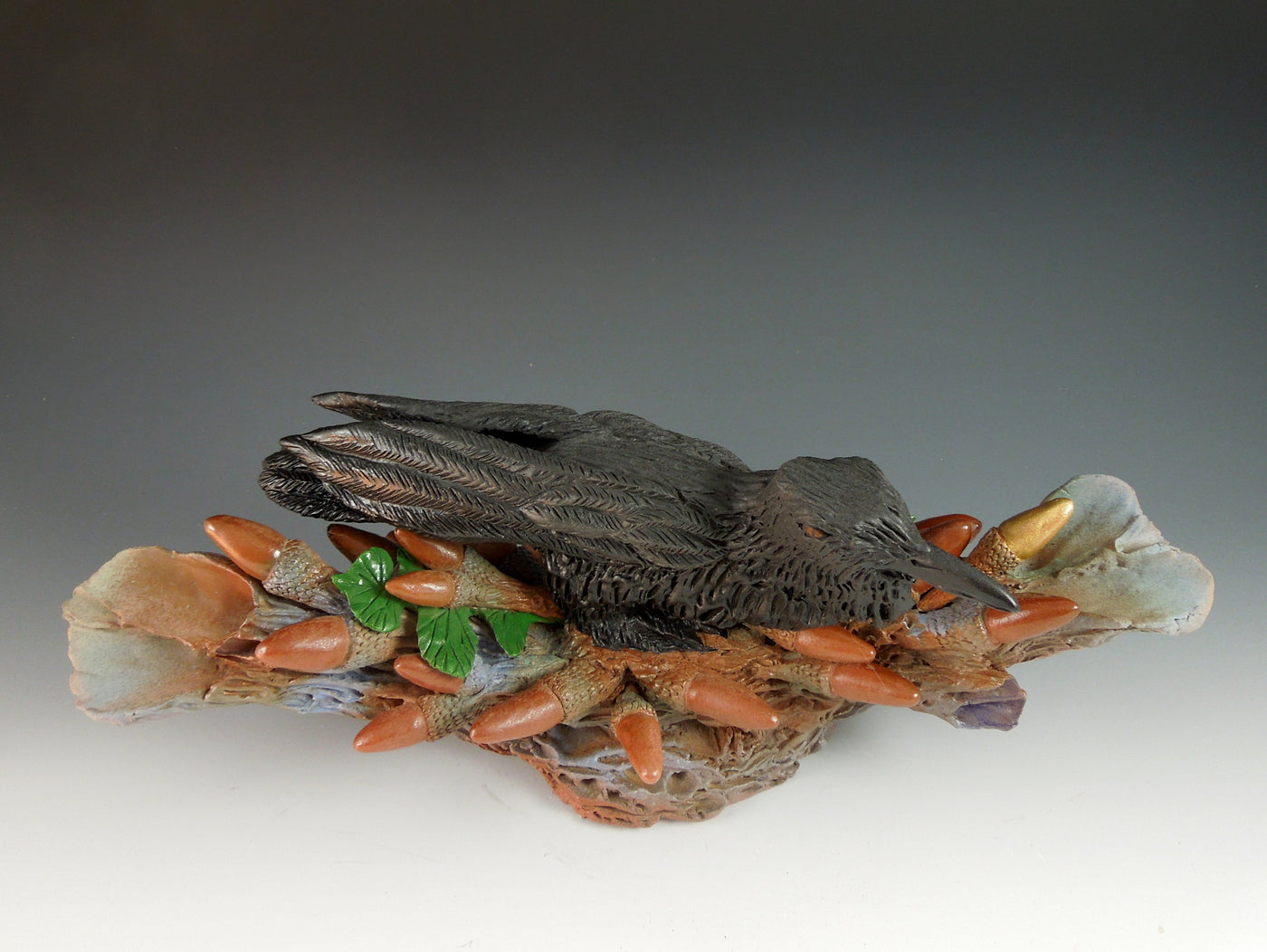 Raven Nested in Acorns