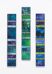 left to right: Cool Water, Verdigris, Blue Beyond