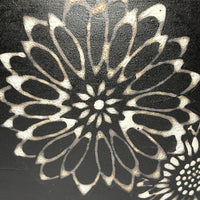 Black Floral Serving Bowl
