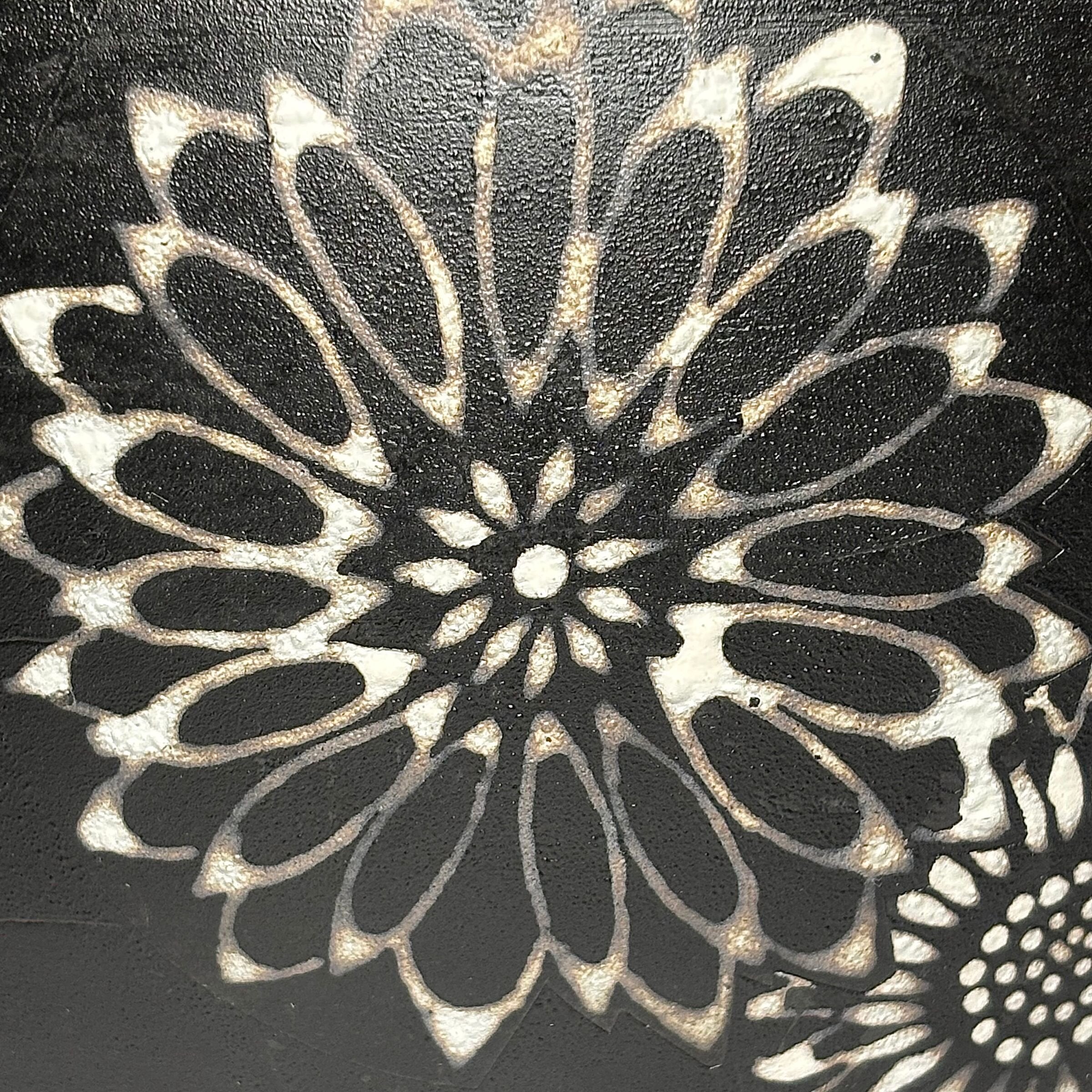Black Floral Serving Bowl