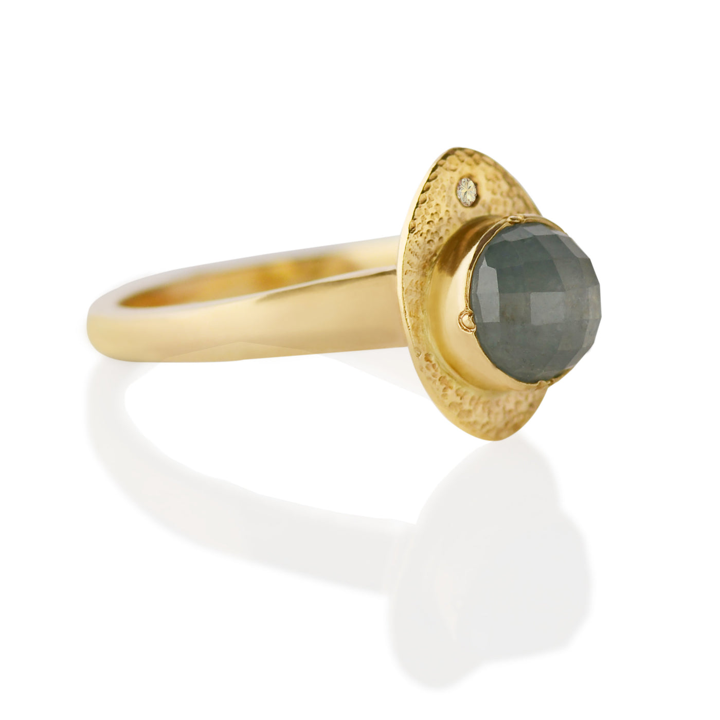 Blue Rose-Cut Sapphire Sorbet Ring