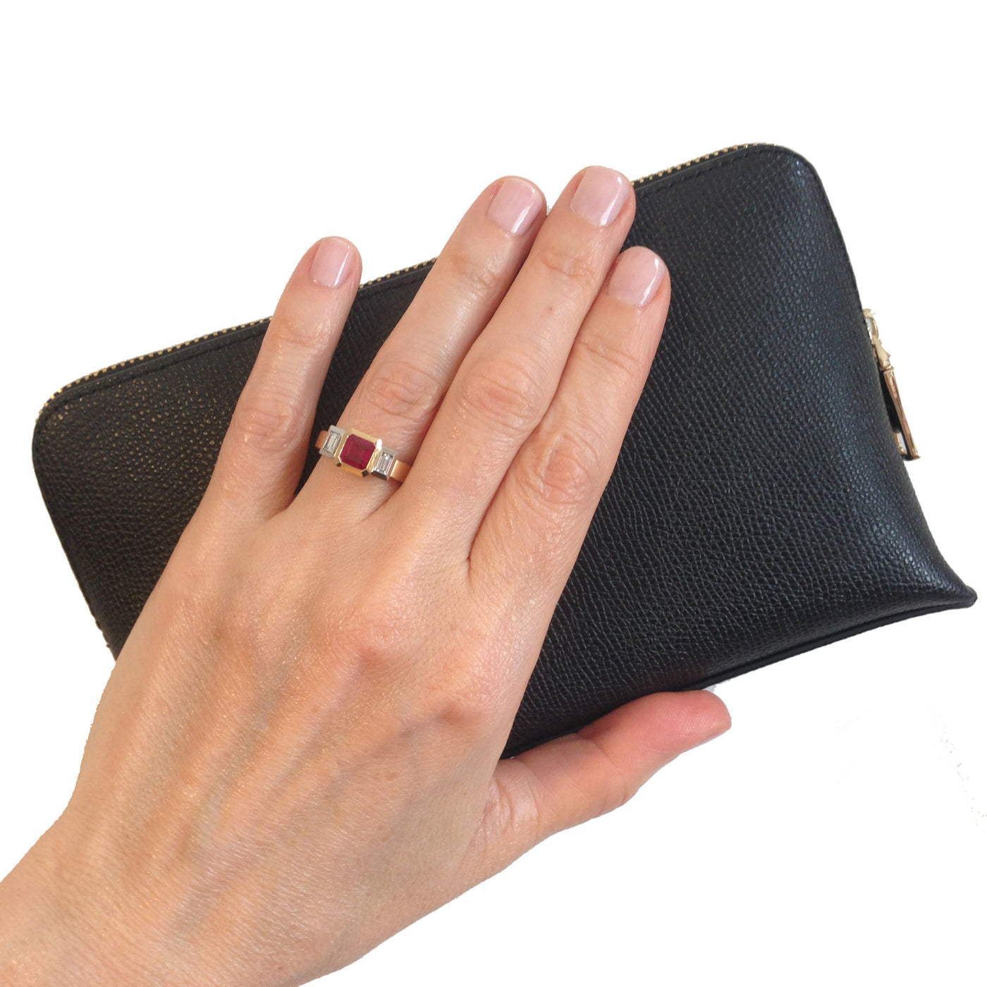 Ruby Oblique Fine Engagement Ring