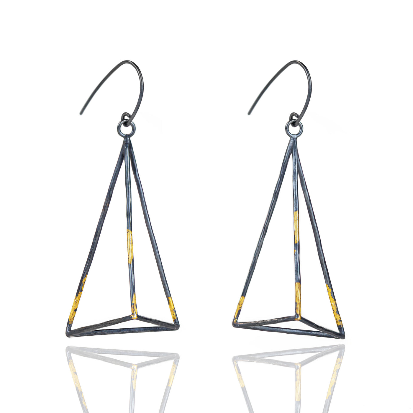 3D Triangle Dangle Earrings