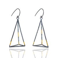 3D Triangle Dangle Earrings