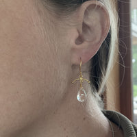 Classic Topaz 18k Gold Drop Earrings