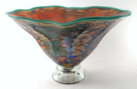Fluted Peach Seashell Footed Bowl