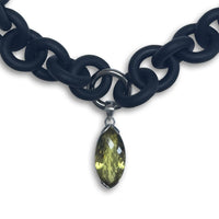 Eye-Shaped Lemon Topaz Drop Necklace