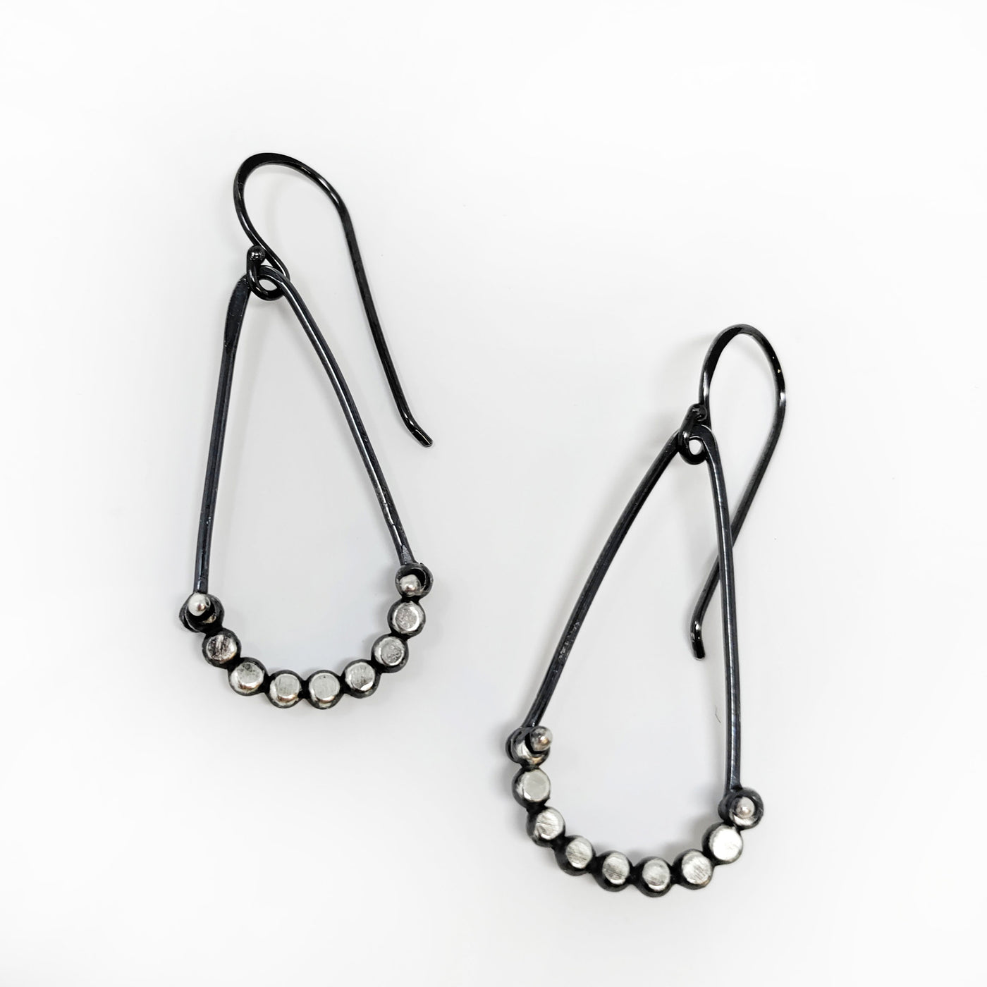 Hammered Dotted Angle Earrings