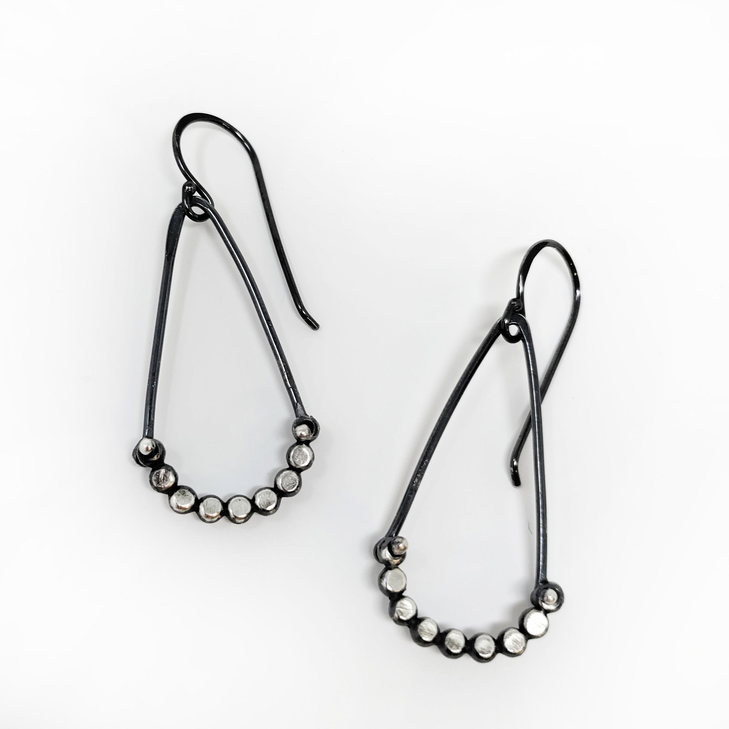 Hammered Dotted Angle Earrings