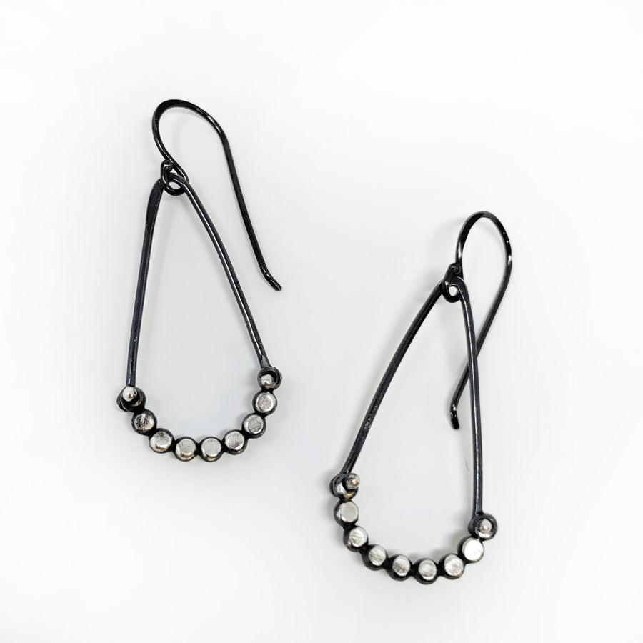 Hammered Dotted Angle Earrings