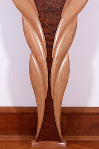 Pommele Sapele and Bubinga Wings Hall Table