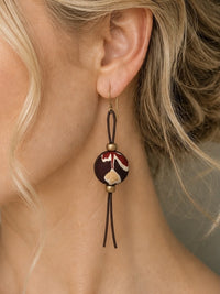 Russet & Gold Vintage Silk Earrings