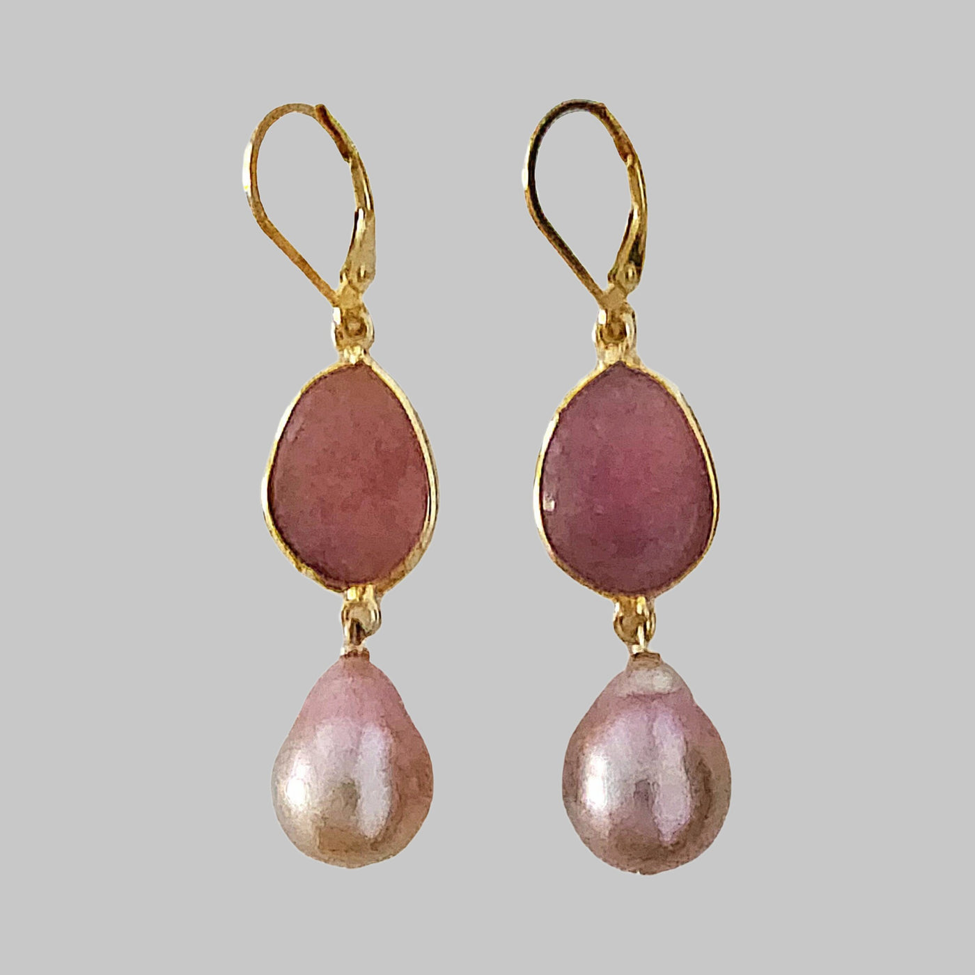 Large Pink Sapphire & Edison Drop Earrings