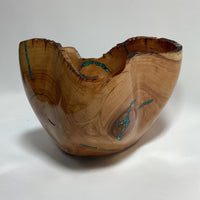 Juniper Small Carved Bowl with Turquoise