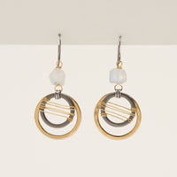 Moonstone Woven Gold Earrings