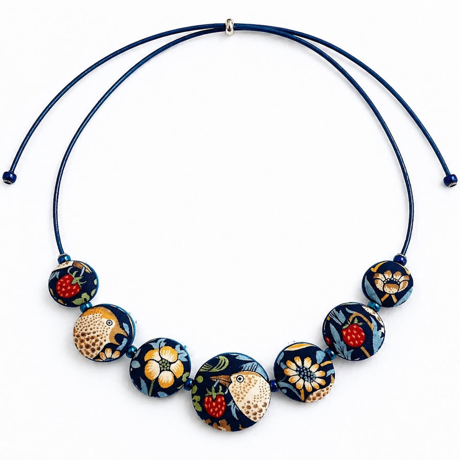 Strawberry Thief Reversible Necklace