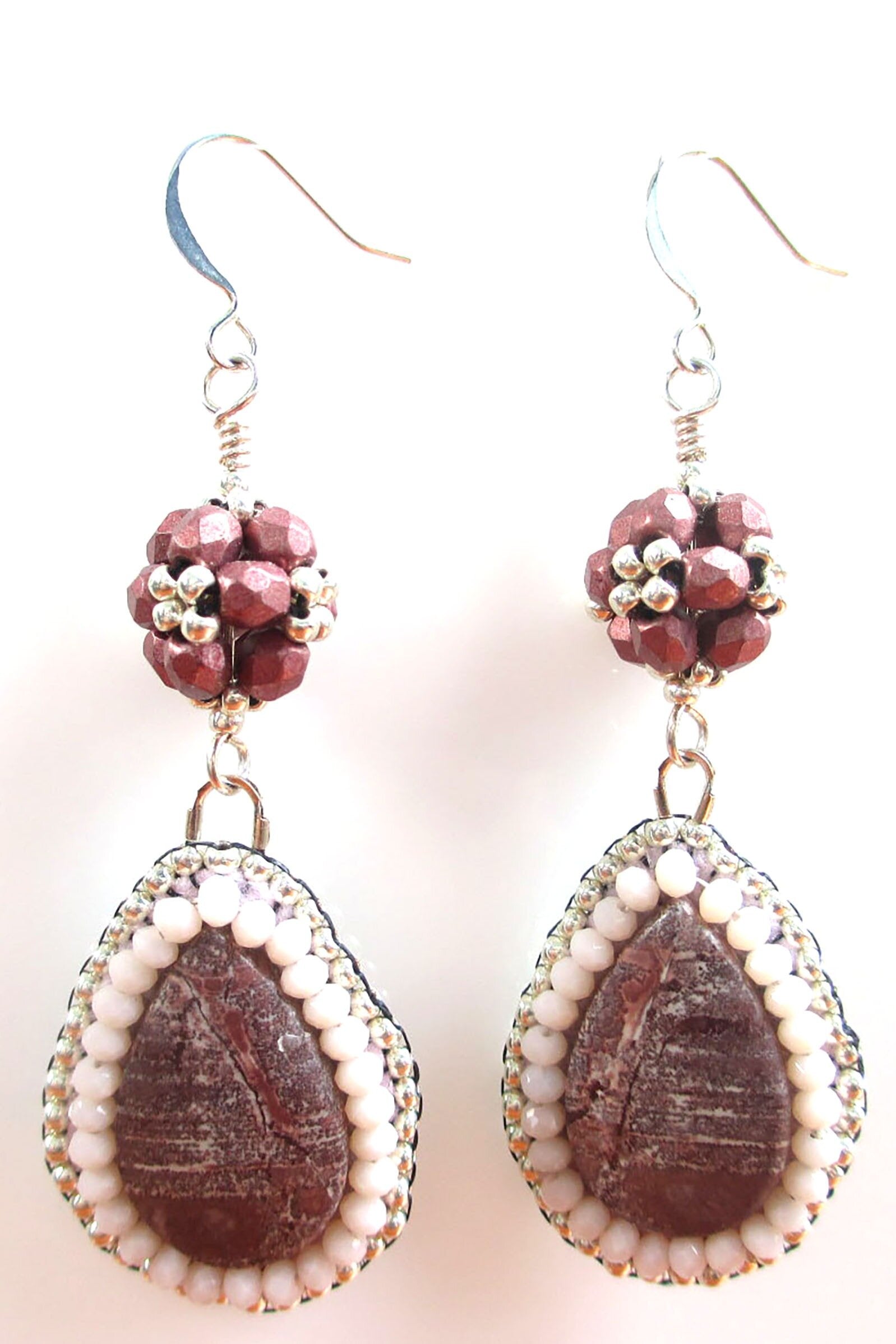 Agate Dangle Statement Earrings