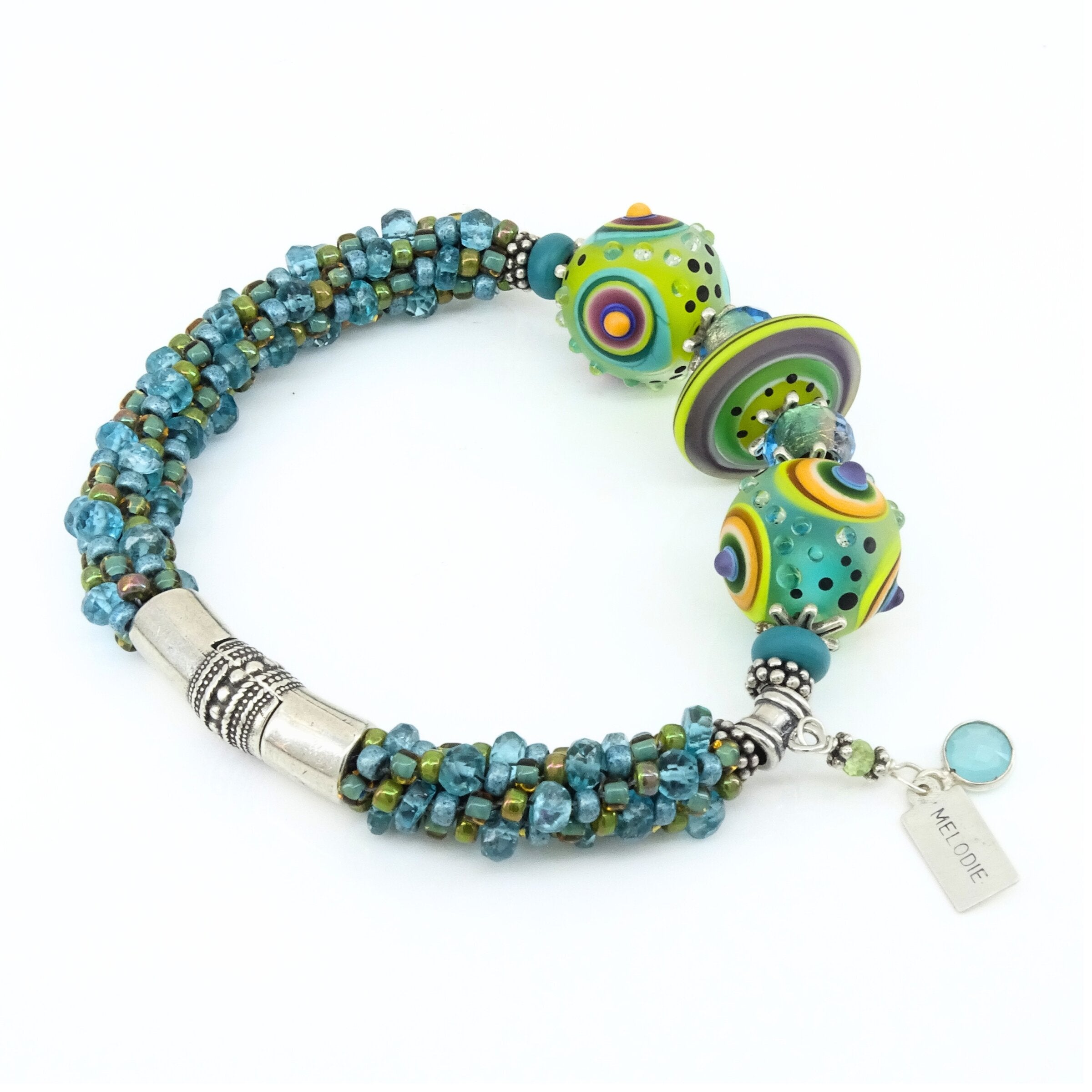 Teal & Apple Green Bracelet