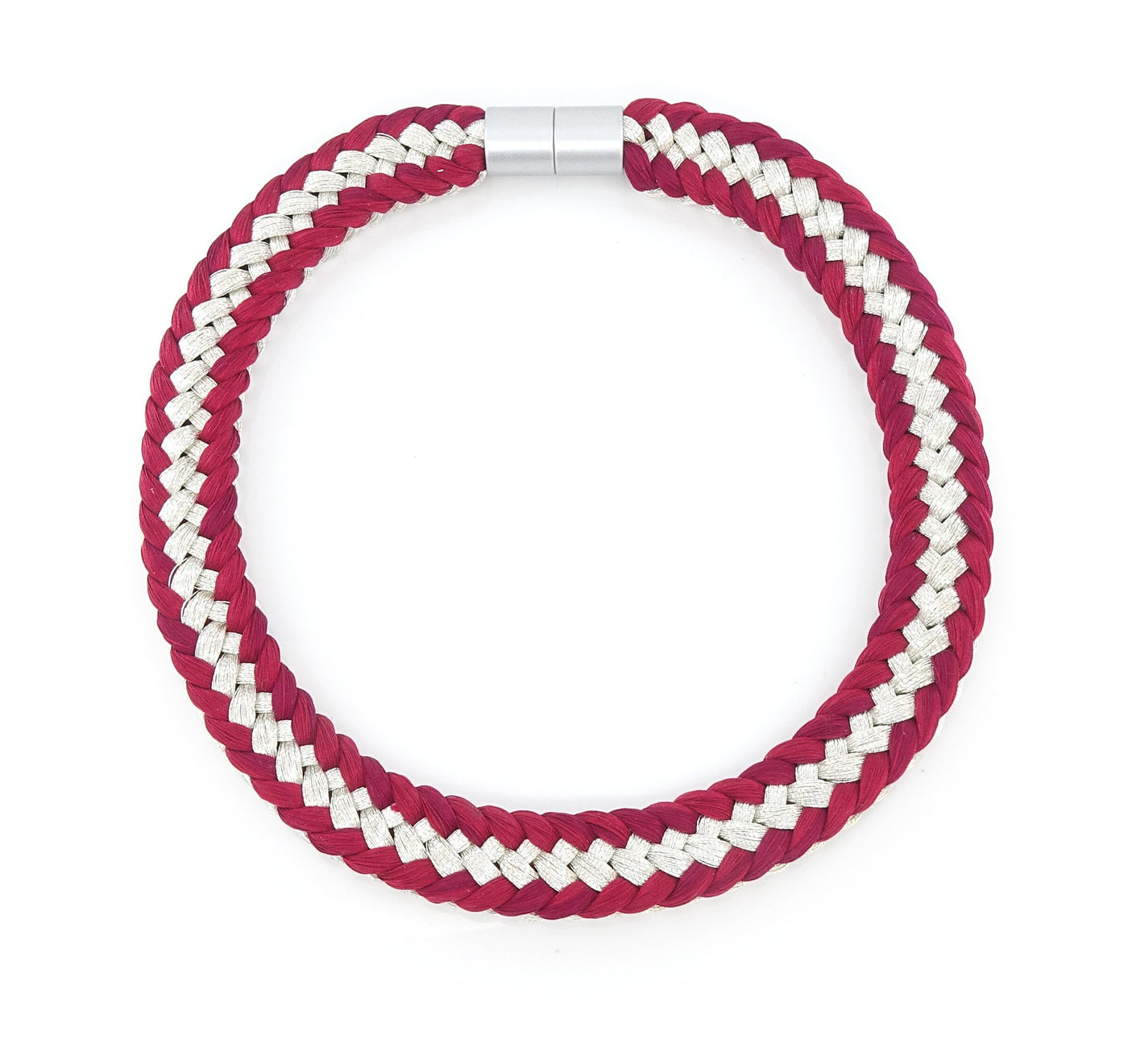 Bright Silver and Cherry Red Necklace